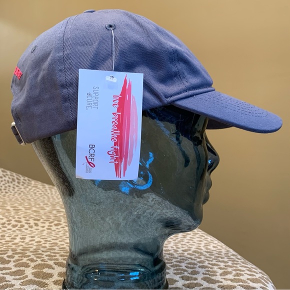 NWT Support The Cure Gray Baseball Hat/Cap~Pink Ribbon~Breast Cancer Awareness - Picture 4 of 13